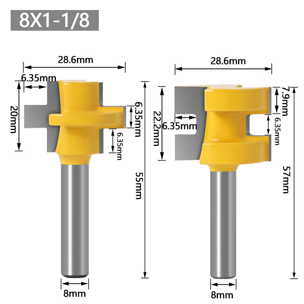 2 PC MINI Tongue & Groove Router บิตชุด-1/4 "6mm 8mm Shank Line มีดเครื่องตัดไม้เครื่องตัดเดือยสําหรับงานไม้เครื่องมือ