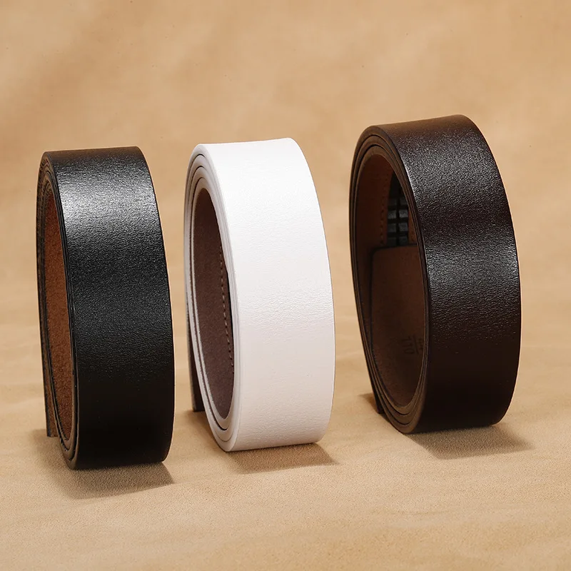 Cinto de couro de vaca de alta qualidade masculino fivela automática sem fivela moda cinto de couro genuíno para homem sem fivela