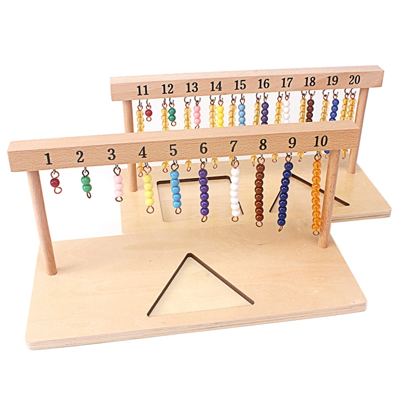 Montessori Giảng Dạy Đồ Chơi Toán Học Digitals Số 1-20 Móc Áo Và Màu Sắc Hạt Cầu Thang Mười Ban Mầm Non Trường Đào Tạo đồ Chơi