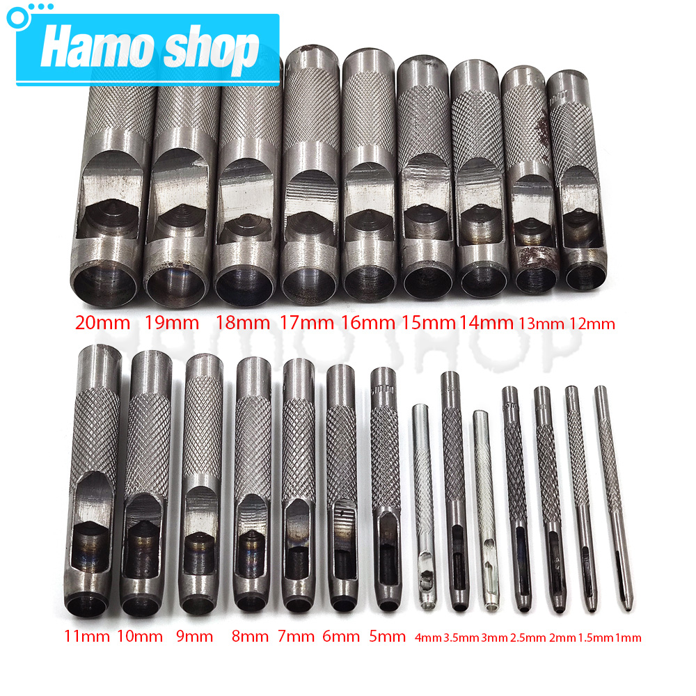 1.0Mm-25Mm Tất Cả Kích Thước Chọn Da Dụng Cụ Da Đục Lỗ Rỗng Puncher Leathercraft Bấm Lỗ Thủ Công Tự Làm Cho quần Áo Dây Vải Bố