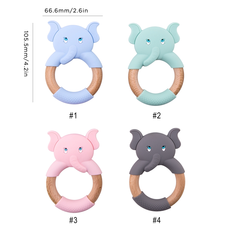 1 Máy Tính Cho Bé Cáo Gỗ Miếng Dán Động Vật Vòng Silicone Bộ Gặm Nhấm Beech Vòng Gỗ Cho Em Bé Mặt Dây Chuyền Y Tá Phụ Kiện Đồ Chơi kid