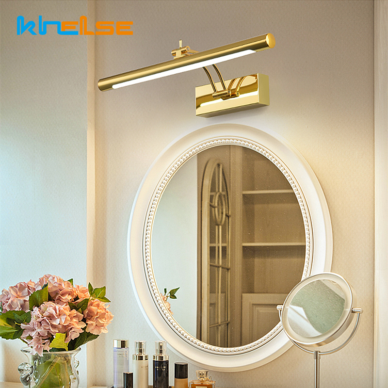 Moderne LED Badezimmer Wandleuchte Wasserdicht Edelstahl L40/55/70CM Innenspiegel Wandleuchte Eitelkeit Wandleuchten Leuchte mit Schalter