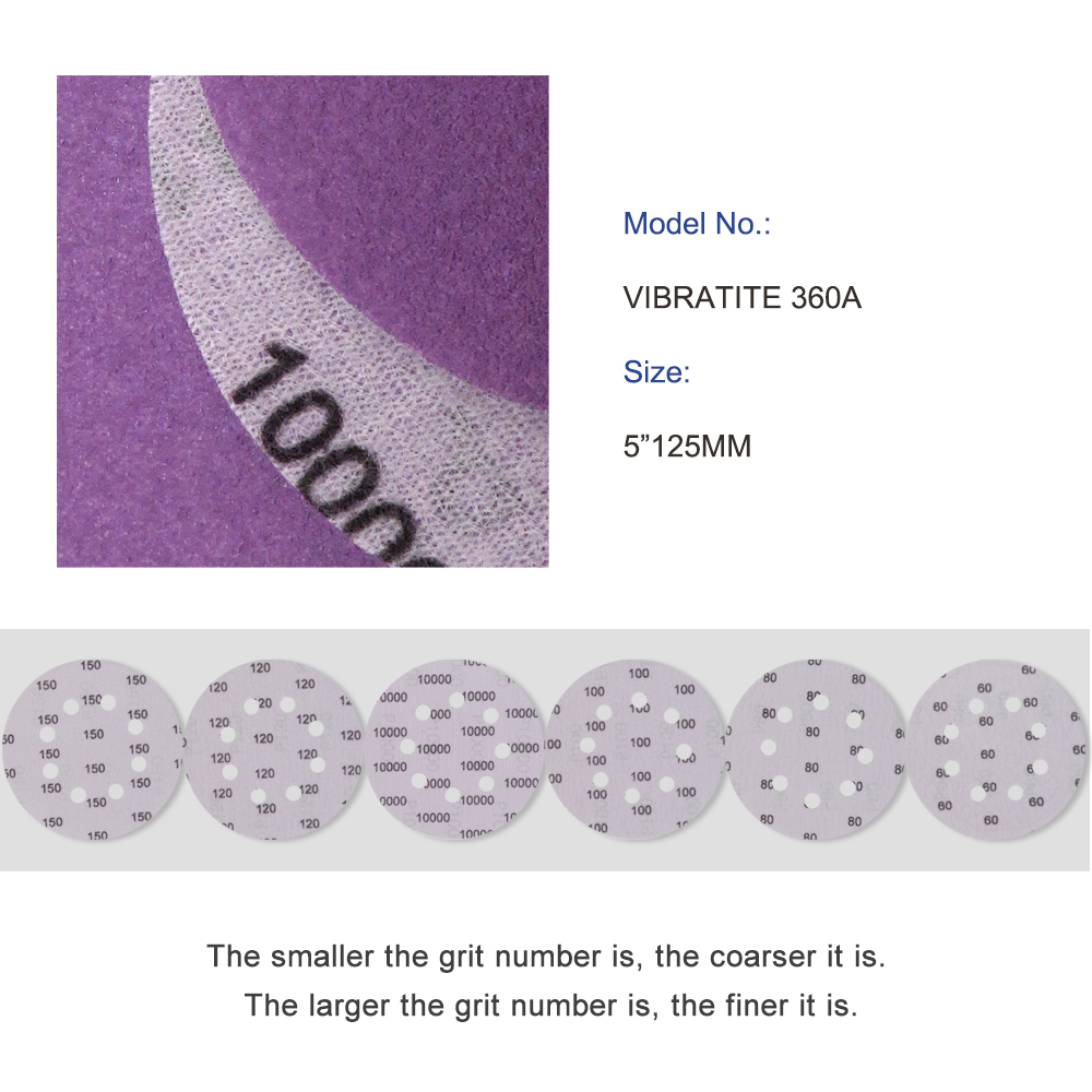 แผ่นขัด 5 นิ้ว HOOK LOOP 60-10000 กระดาษทรายกรวดอลูมิเนียมสําหรับเฟอร์นิเจอร์ไม้ Finishing,โลหะ,ขัดยานยนต์