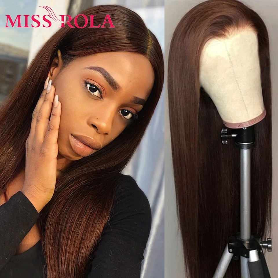 Hoa Hậu Rola Brasil 180% Mật Độ Staright Tóc Tóc Giả 4*4 Đóng Kín Bằng Dây Tóc Tóc Giả 30 # 99J Lỗi cam Tóc Vàng Remy Trước Nhổ