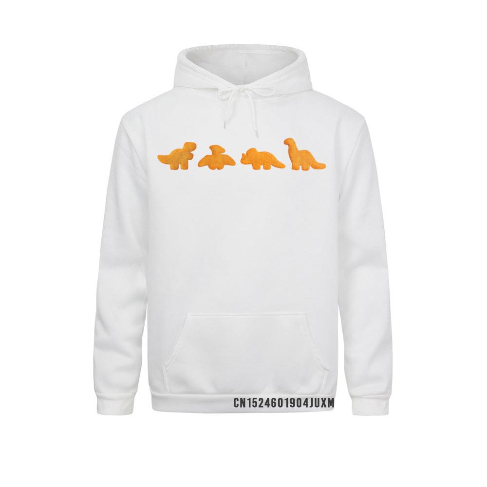 Atasan Bertudung Dino Realistis Lucu Pola Nugget Ayam Dinosaurus Hoodie Kaus Pria Hari Olahraga Swearsostern