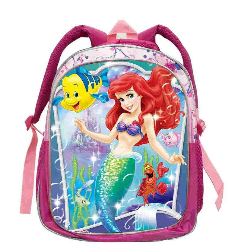 Mochila De la Sirenita Ariel para niños, Bolsa Escolar de cuento de hadas, bolsas de libros para niñas adolescentes