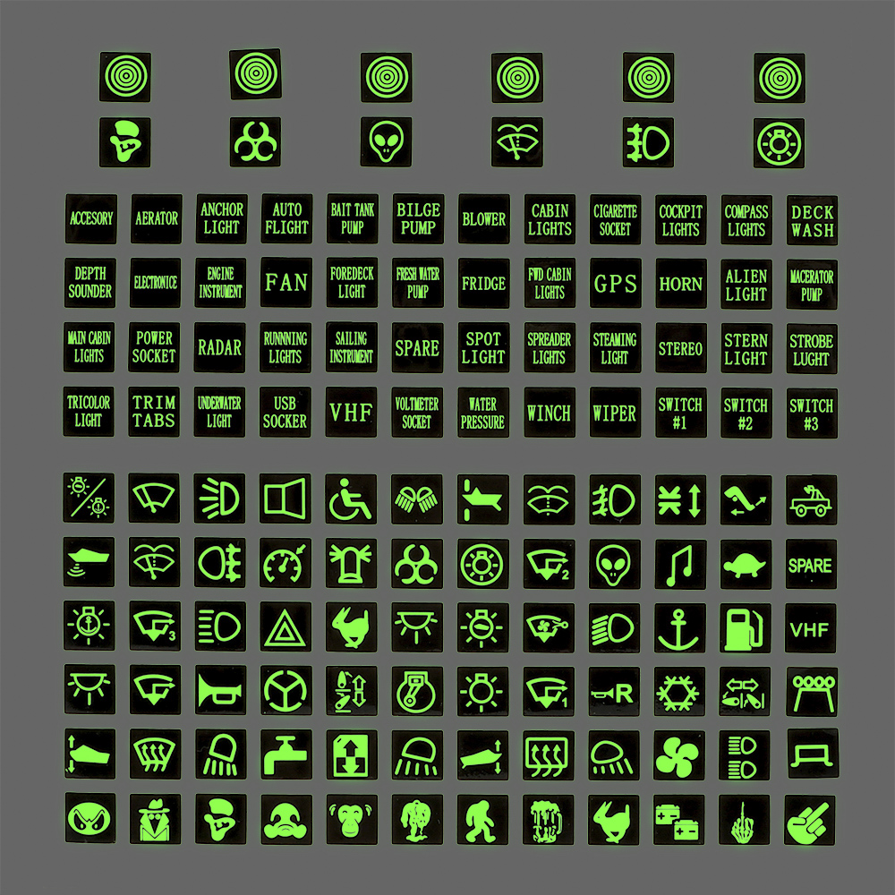 Светящаяся наклейка на автомобиль, приборная панель, кнопки, наклейки, ПВХ, украшение для грузовика, кулисный переключатель, этикетка, наклейка на схему