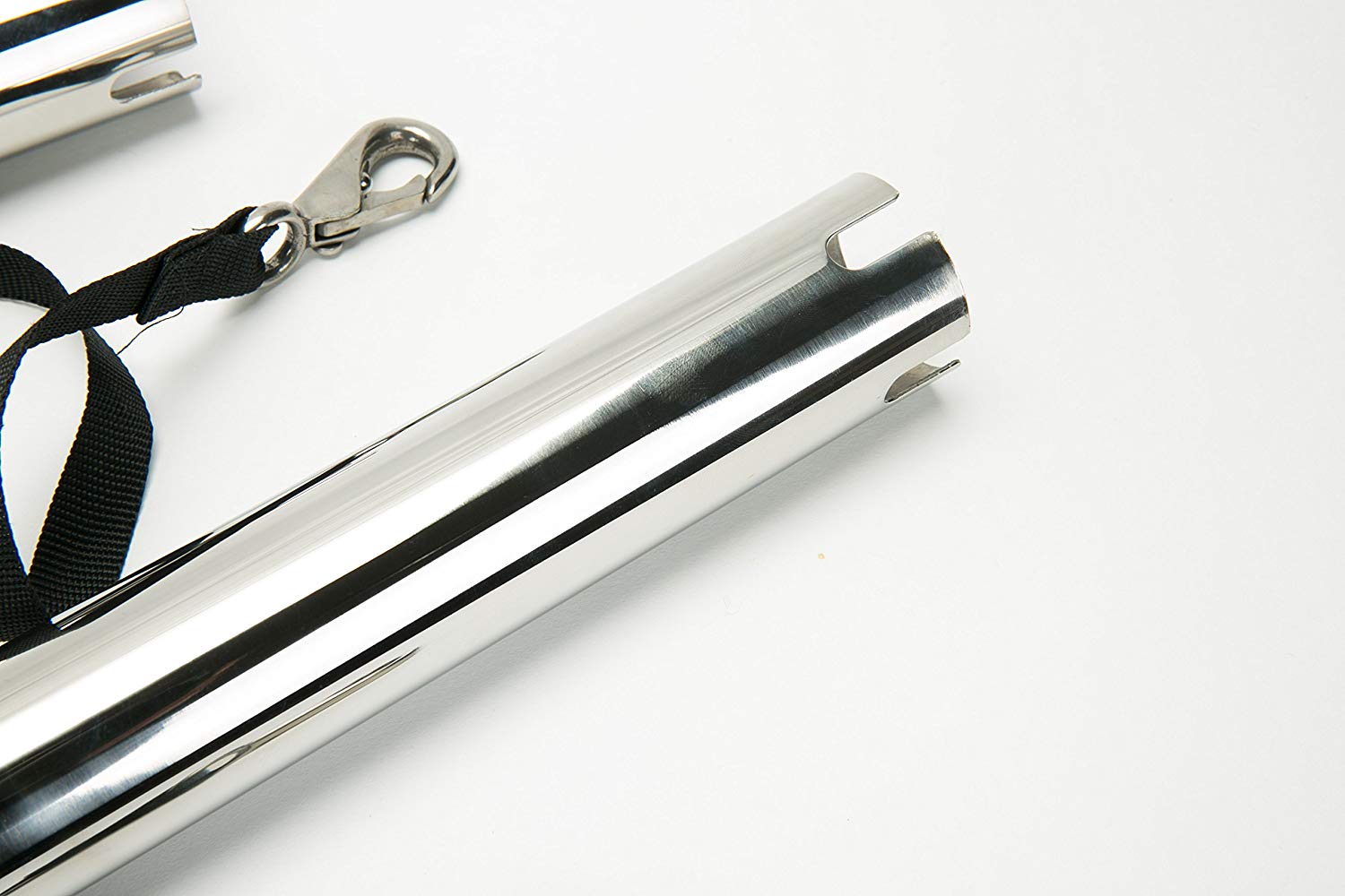 シルバーの高度に研磨されたステンレス鋼のアウトリガー釣竿ホルダー、スタイリッシュなボートアクセサリー、2個