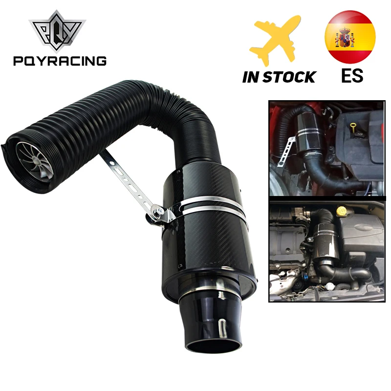 PQY - air Intake Mit Fan Universal Racing Carbon Fiber Kalten Feed Induktion Kit Air Intake Kit Air Filter Box/ODER WITHOUIT FAN