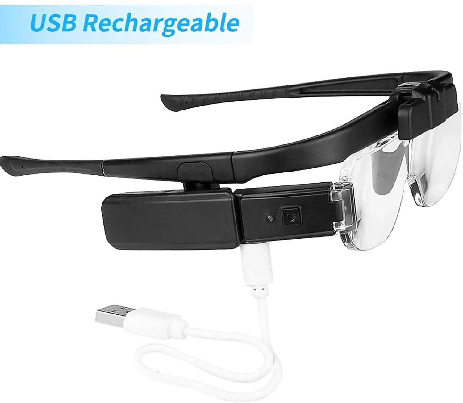 Lupa 1,5X/2X/ 2,5X/3,5X/4X/4,5X recargable por USB con luz LED para leer joyeros reparación de relojeros