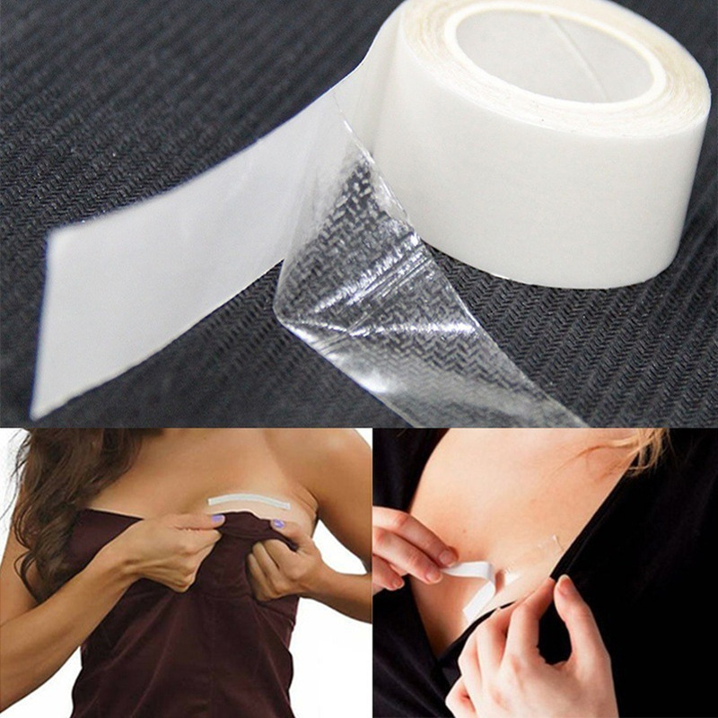 Fita adesiva dupla face para vestido, 5m, à prova d'água, para corpo secreto, sutiã, seguro, transparente, lingerie