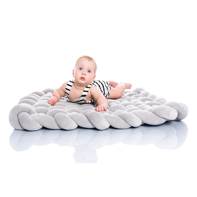 Baby Knoten Plüsch Handgemachte Weiche Baumwolle Platz Kindergarten Teppich Decor Boden Kissen Aktivität Spielen Matte für Kinder