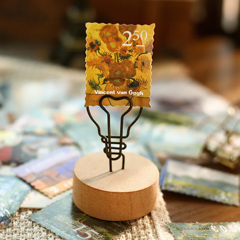 MOHAMM 45 Chiếc Vintage Van Gogh Monet Nổi Tiếng Thế Giới Bộ Sưu Tập Hội Họa Miếng Dán Trang Trí Cho Thêu Sò Tự Làm Niêm Phong Hàng Thủ Công