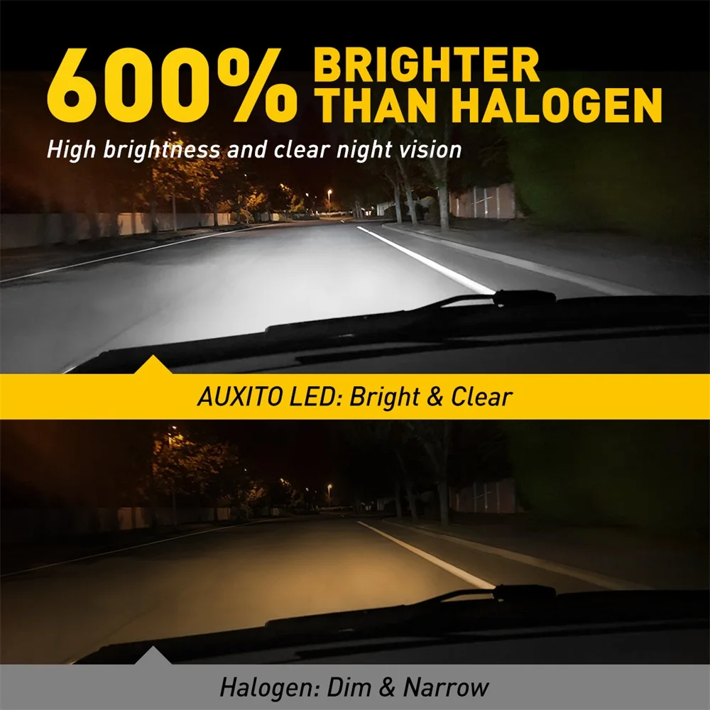 AUXITO 2 uds 20000LM 100W Super brillante Canbus Auto faro Turbo LED H4 9003 bombilla de faro de haz alto y bajo Chips 12-CSP sin Error
