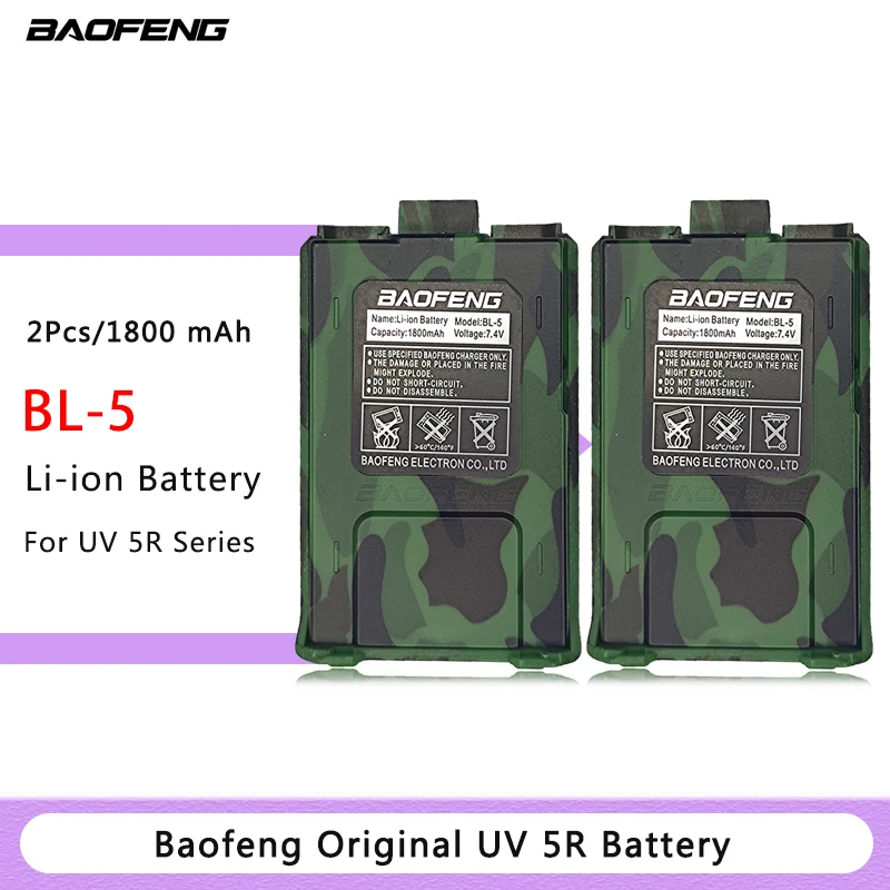 Baofeng BL-5 Аккумулятор для рации, аксессуары для двухсторонней радиосвязи, оригинальный, дополнительно, 1800 мАч, 3800 мАч, UV-5R, UV5RE, UV5RA
