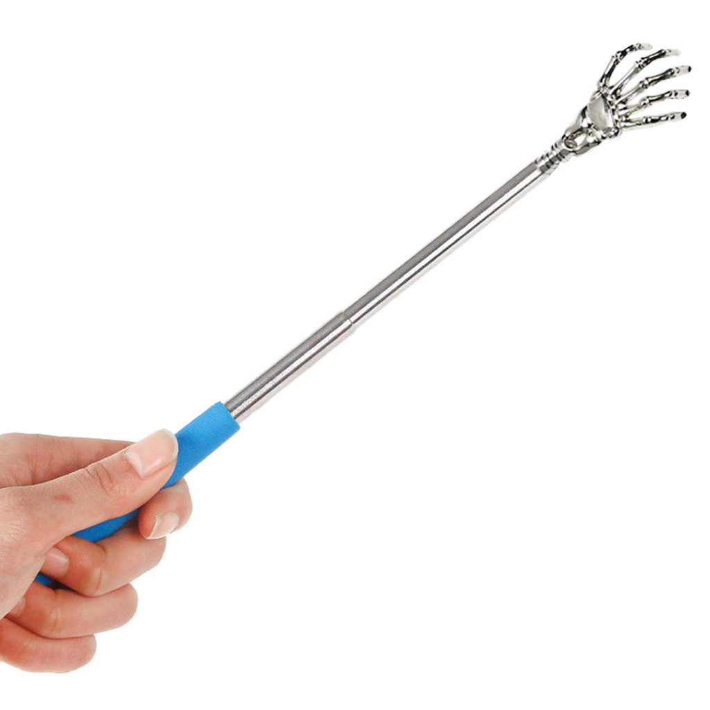 Rascador de espalda de acero inoxidable para hombre y mujer, masajeador de mano telescópico extensible, portátil, con garras fantasma, envío directo