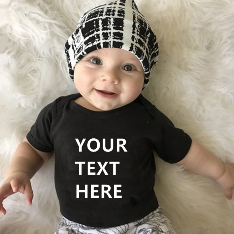Văn Bản Của Bạn Ở Đây Bé Romper Áo Liền Quần Tùy Chỉnh Sơ Sinh Bé Trai Gái Onesie Cotton Ngắn Tay Trẻ Sơ Sinh Quần Áo