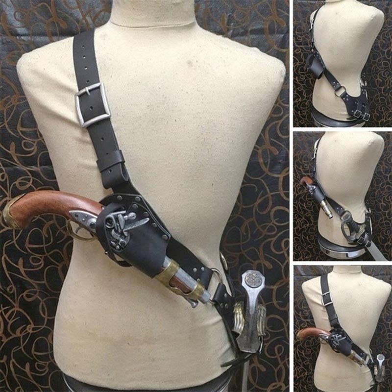Cinturón de hombro Medieval pirata Baldric, soporte para espada, vaina, caballero, mosquetero, disfraz, daga de cuero, funda Flintlock, accesorio