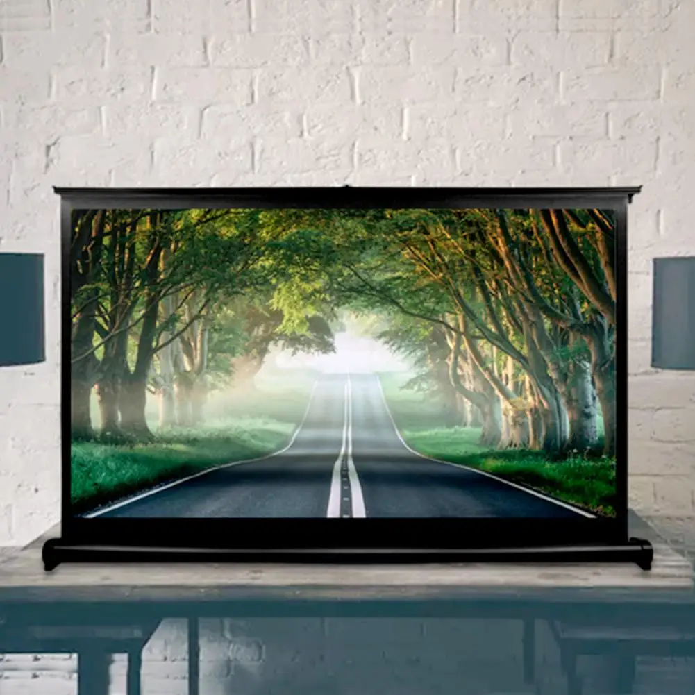 Lightweight H80Q Projector Screen Foldable Simple Design Polyester 80 Inch 16:9 Portable Projection Curtain for Movie 177cm x 99