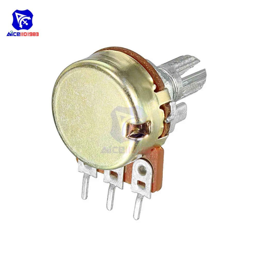 5 Pçs/lote Potenciômetro Resistor 1K 2K 5K 10K 20K 50K 100K 500K Ohm Potenciômetro Rotativo Cônico Linear de 3 Pinos para Arduino com Tampa
