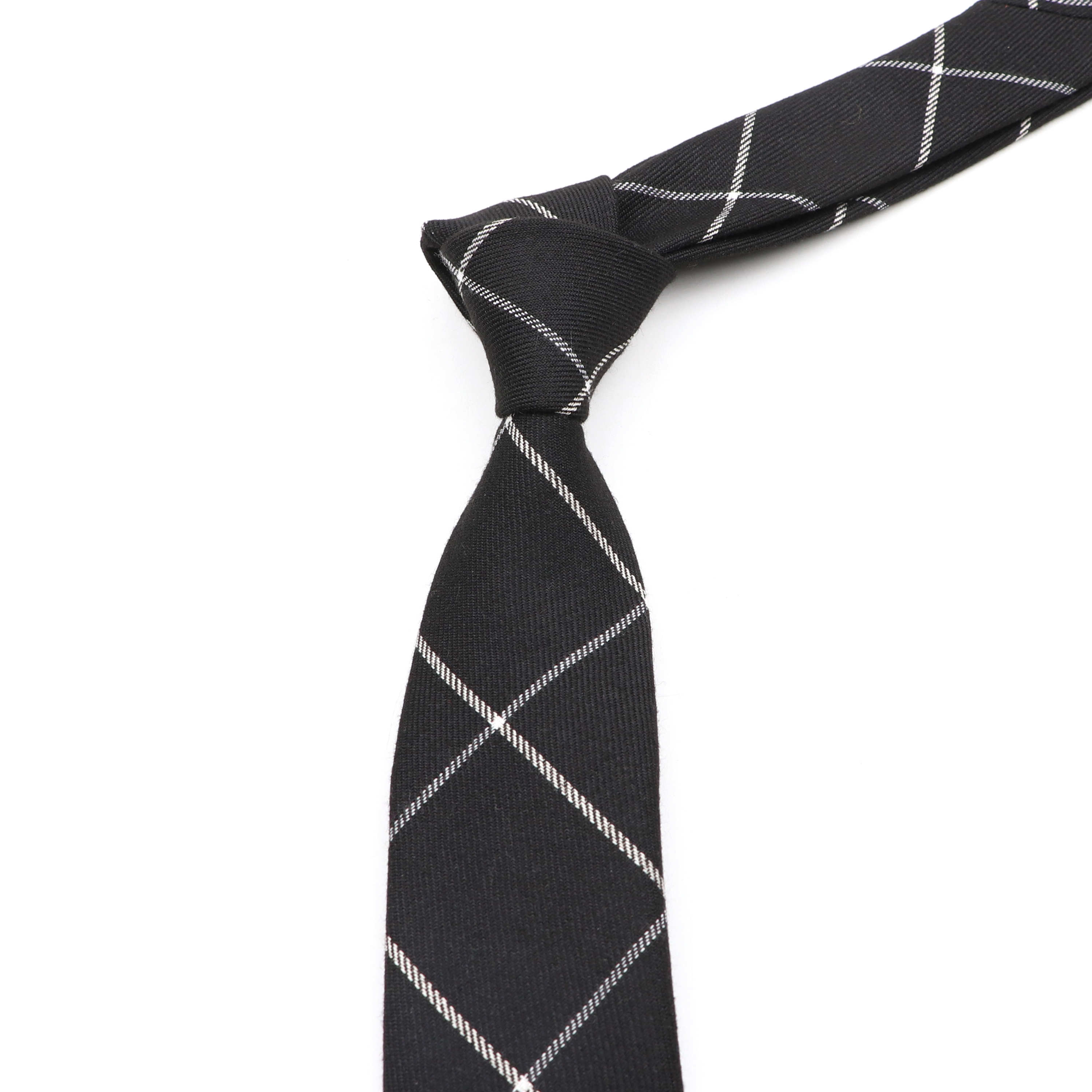Cravates classiques en coton pour hommes, de haute qualité, faites à la main, slim, 6CM, cravate à carreaux, couleur unie, rayée, accessoires de chemise d'affaires étroite