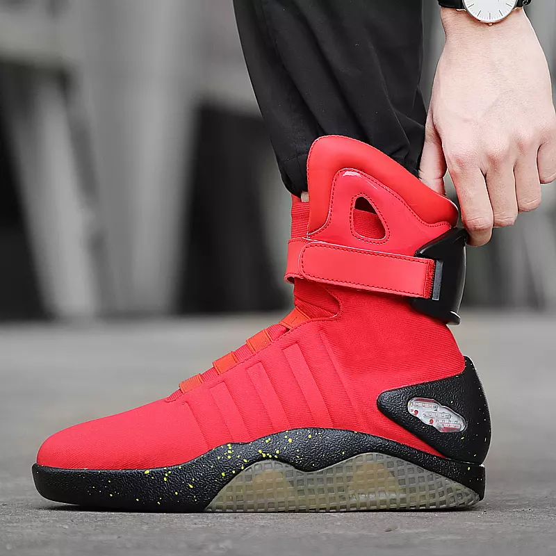 Hommes chaussures de basket-ball chaussures lumineuses LED hommes baskets "retour vers le futur" led chaussures lumineuses pour hommes COsplay chaussures hautes