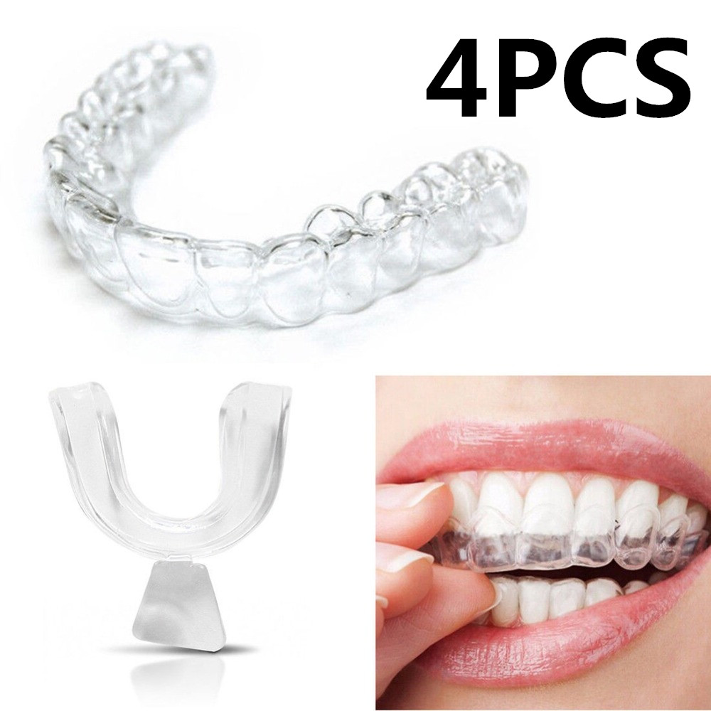 Protège-dents de nuit en silicone, aide au sommeil, blanchiment des dents, meulage, morsure, 4 pièces