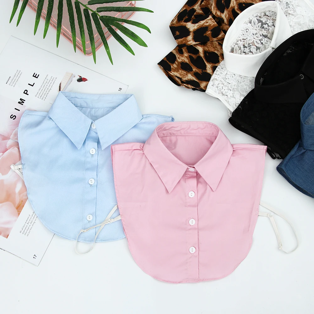 Cuello falso de encaje de algodón clásico para mujer, accesorios de ropa Vintage desmontables, solapa, blusa, Top, camisa, cuello falso, DropShip