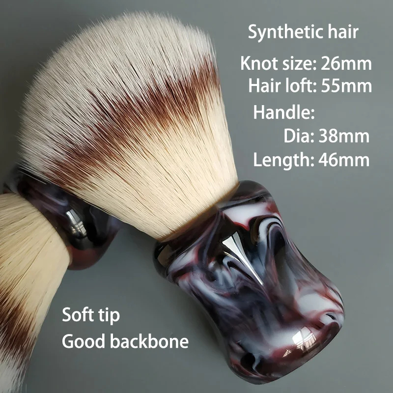 dscosmetic T4 ソフト人工毛シェービングブラシ樹脂ハンドル手作りシェービングブラシ男性ウェットシェービング用