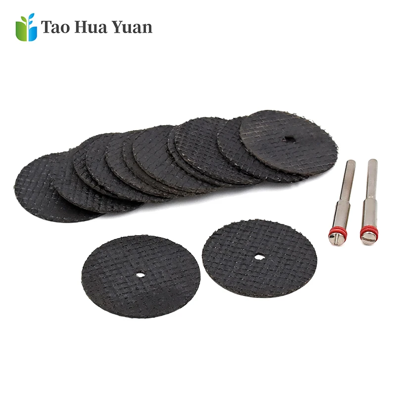 12 Chiếc Nhựa Đĩa Cắt Đá Mài Nhám Đĩa Cắt Mũi Khoan Mini Dụng Cụ Dremel Rotary Phụ Kiện 10 Chiếc & 2 Mandrels