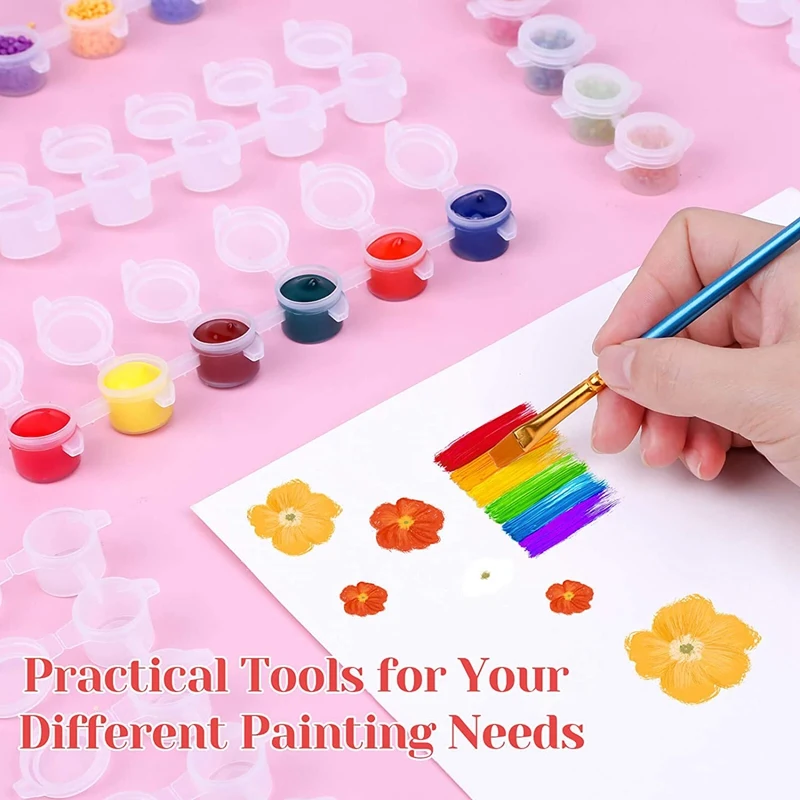 240 Miếng Trống Sơn Nồi, 40 Que Acrylic Mini Bình Chứa Sơn Dải Lưu Trữ Với Nắp Đậy Dành Cho Nghệ Thuật Và Hàng Thủ Công Sơn 3Ml
