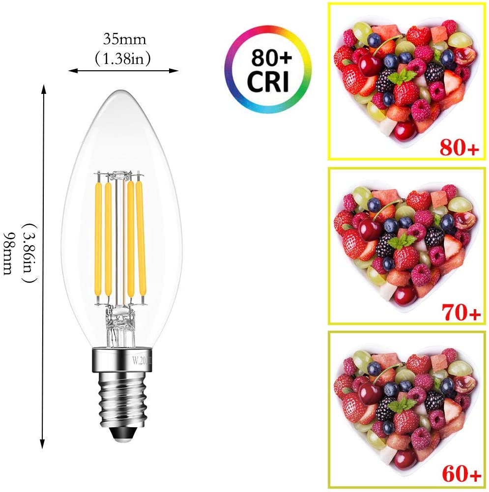 C35 6W Dimmbare Led-lampe E12 E14 Filament Kerze Glühbirne 2700k 6000k Kalt Warm Weiß Edison retro Kandelaber Antike Led Lampe