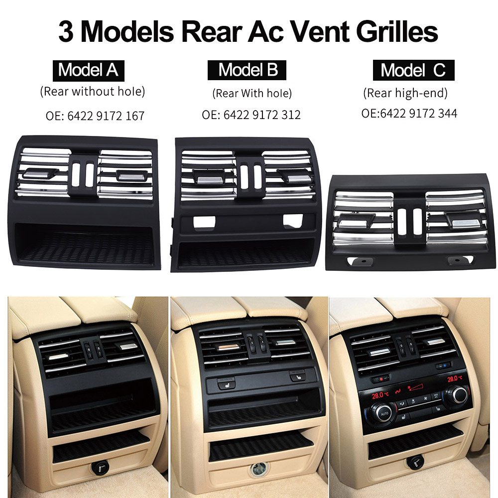LHD RHD Trước Trái Phải Phía Sau AC Hòa Ngẫu Nhiên Lỗ Thông Khí Dạng Lưới Tản Nhiệt Dành Cho Xe BMW Series 5 F10 F11 F18 520i 523i 525i 528i 535i