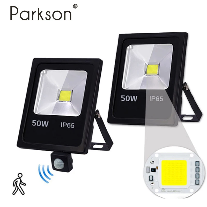 220V Led Flutlicht 10W 30W 50W Reflektor Flutlicht Wasserdicht Ip65 Garten Scheinwerfer Pir Motion Sensor wand Außen Beleuchtung