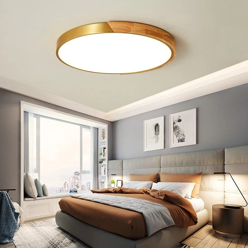 Sederhana dan Modern Ultra-Thin LED Lampu Langit-langit Emas Lampu Permukaan Instalasi Ruang Tamu Kamar Tidur Remote Control Home Dekorasi