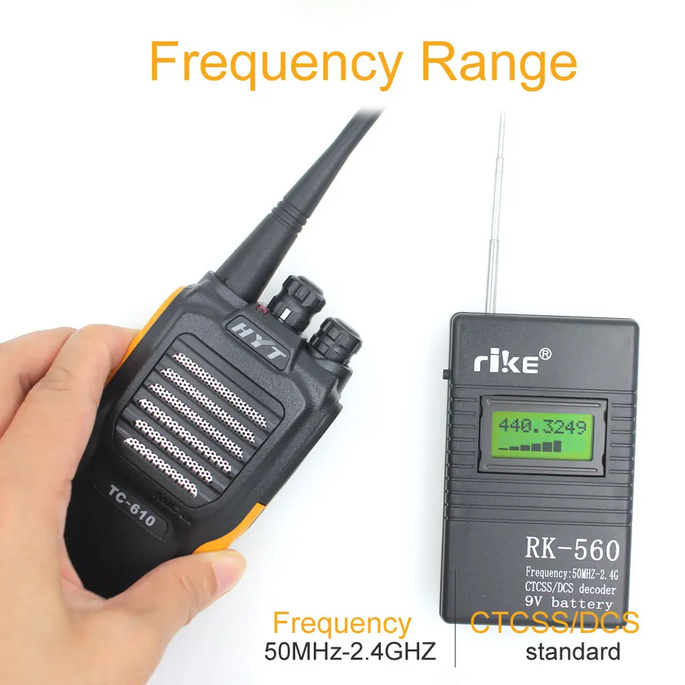 Contador de frecuencia RK-560 50MHz-2.4GHz Probador de frecuencia portátil RK560 DCS CTCSS Medidor de radio