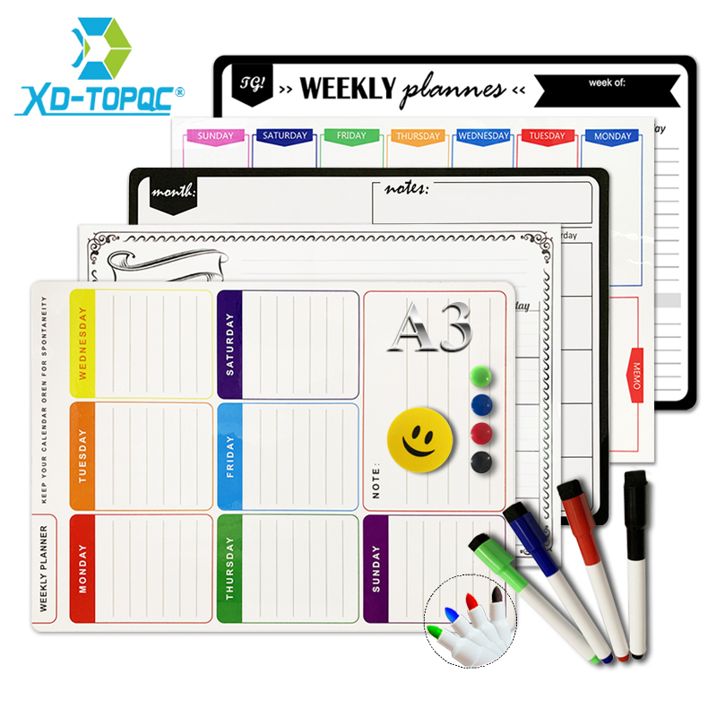 12 видов стилей Магнитный ежемесячный и доска-еженедельник магнит на холодильник, гибкая доска для рисования сообщений на холодильнике