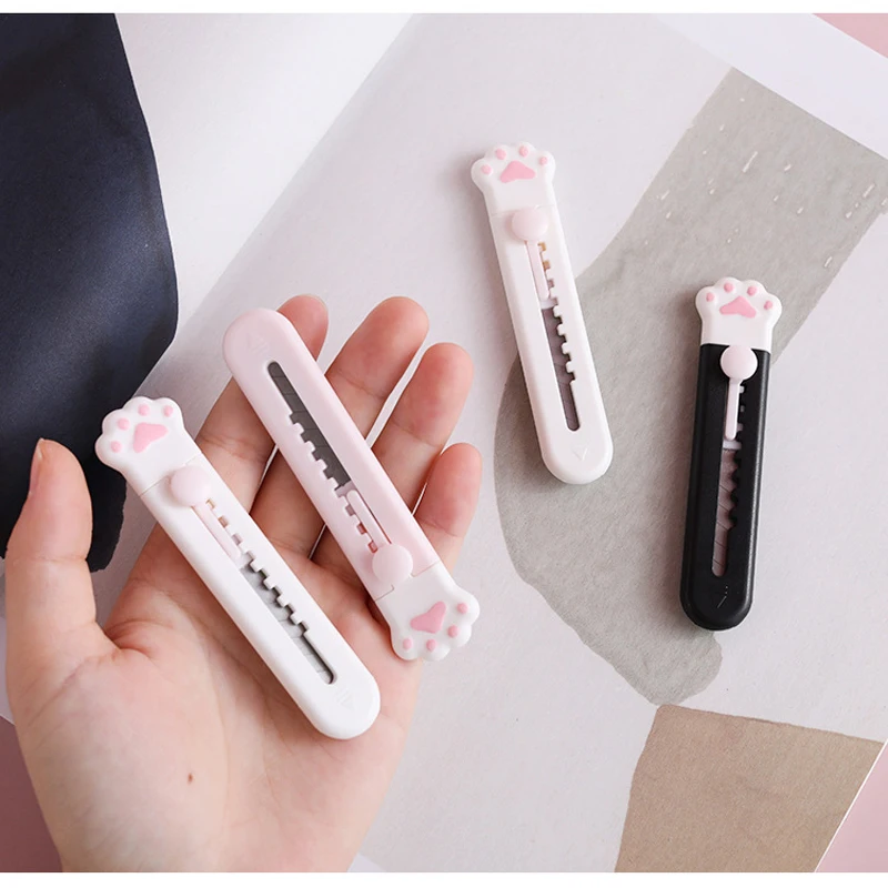 Kawaii Mini Katze Pfote Kunst Utility Messer Express Box Messer Papier Cutter Handwerk Verpackung Nachfüllbare Klinge Schule & Büro Schreibwaren