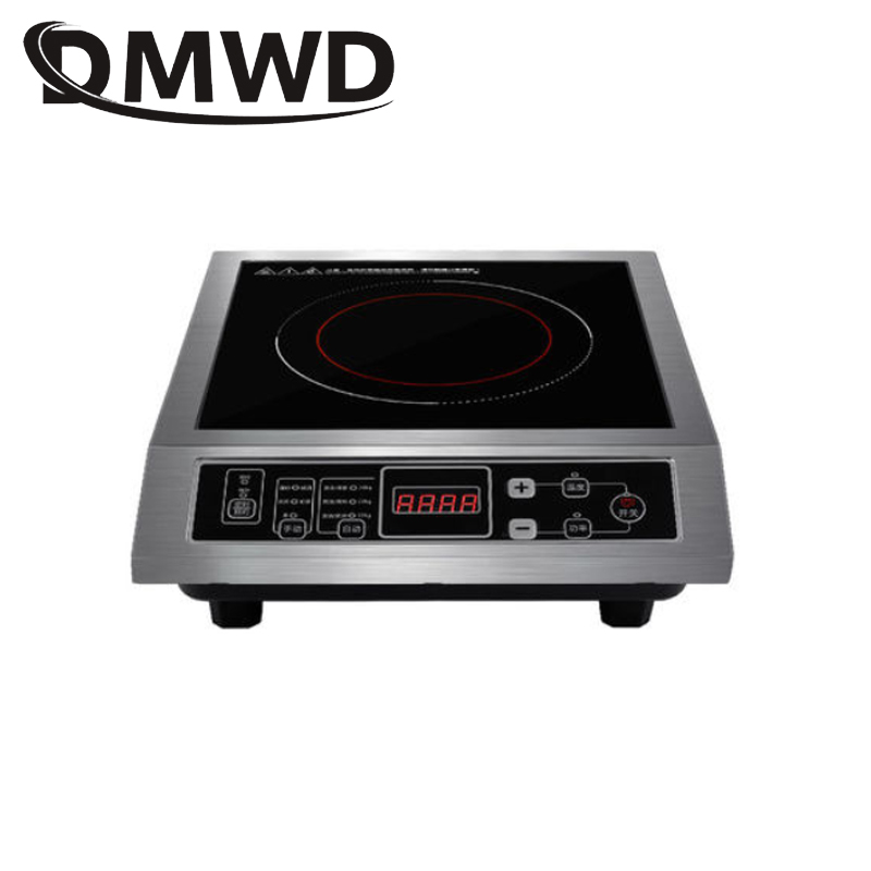 DMWD-Cocina de inducción electromagnética comercial de 3500W, olla caliente impermeable, mesa de cocina para calentar sopa, estufa de cocina para freír, enchufe UE y EE. UU.