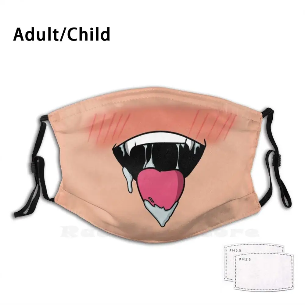 Je t'avez faire cette impression filtre lavable masque buccal anti-poussière Aheago Anime Otake Weeb Uwu Owo envoyer un aide