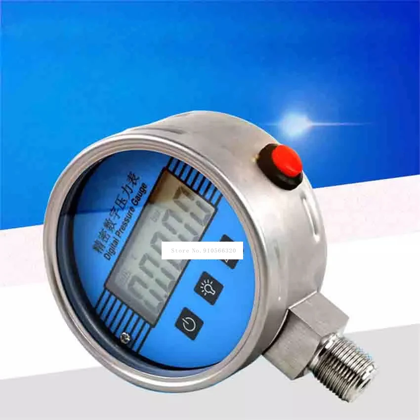 YB-150A Meja Vakum Elektronik 5-Digit LCD 304 Pengukur Tekanan Baja Tahan Karat Sensor Digital Presisi 0-100mpa Tekanan Tinggi