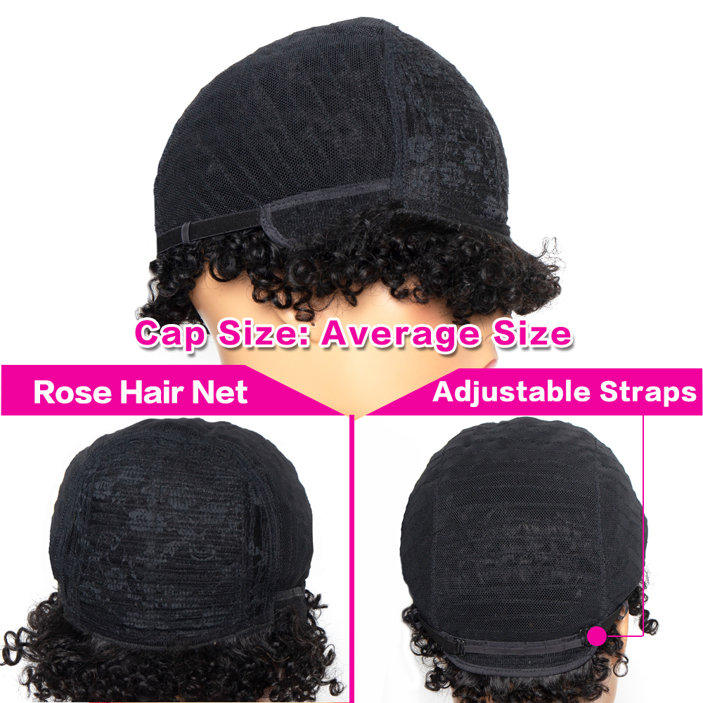 ショートキンキーカーリーかつらブラジルの Remy 毛本物の人間の髪かつら 150% 密度女性ナチュラルカラー Yepei 髪