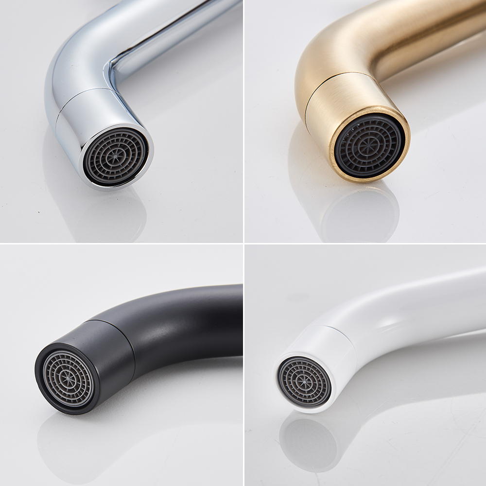 Schwarz Waschbecken Wasserhahn Badezimmer Waschbecken Wasser Mischbatterie Heißes Kaltes Wasser Becken Waschbecken Wasserhahn Badezimmer Wasserhahn Wasserhahn Gebürstet Gold Wasserhahn