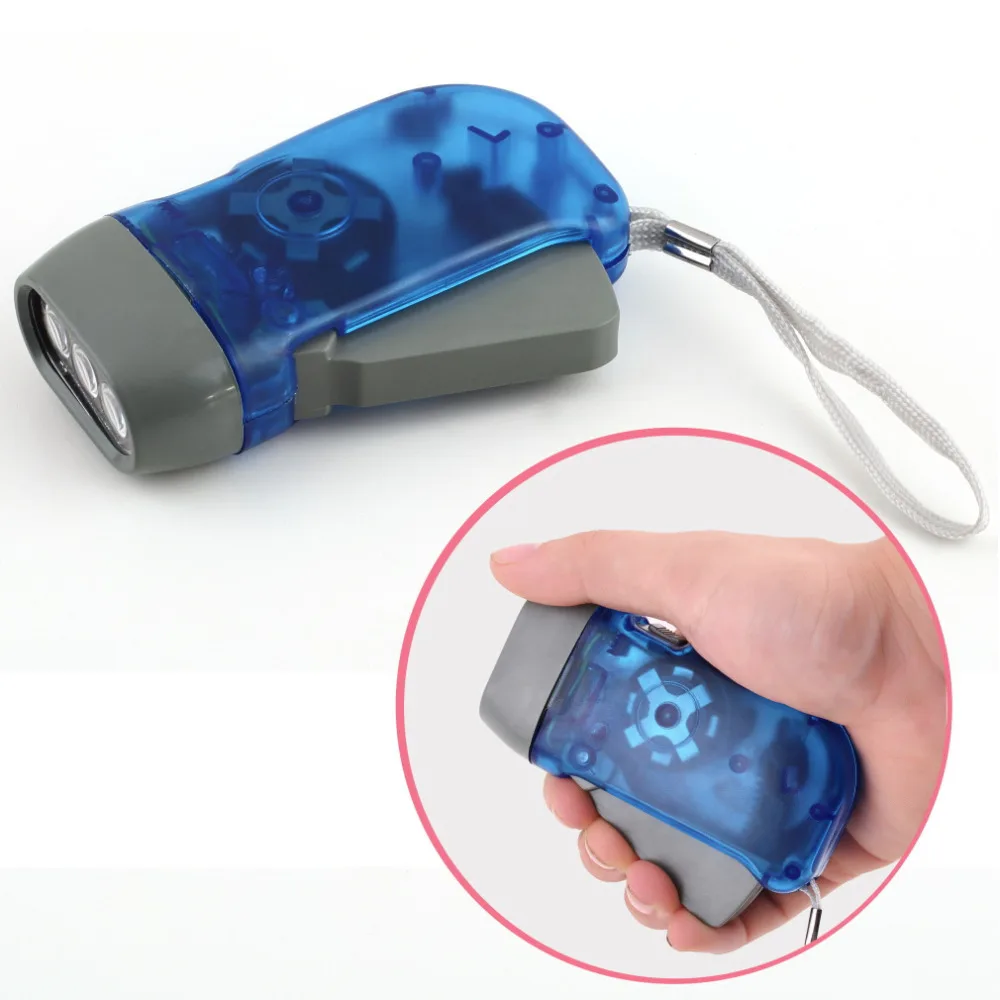 3 Đèn LED Dập Tay Dynamo Quay Công Suất Gió Lên Đèn Pin Đèn Pin Sáng Ấn Tay Quay Đèn Cắm Trại Cho Ánh Sáng ngoài Trời Nhà