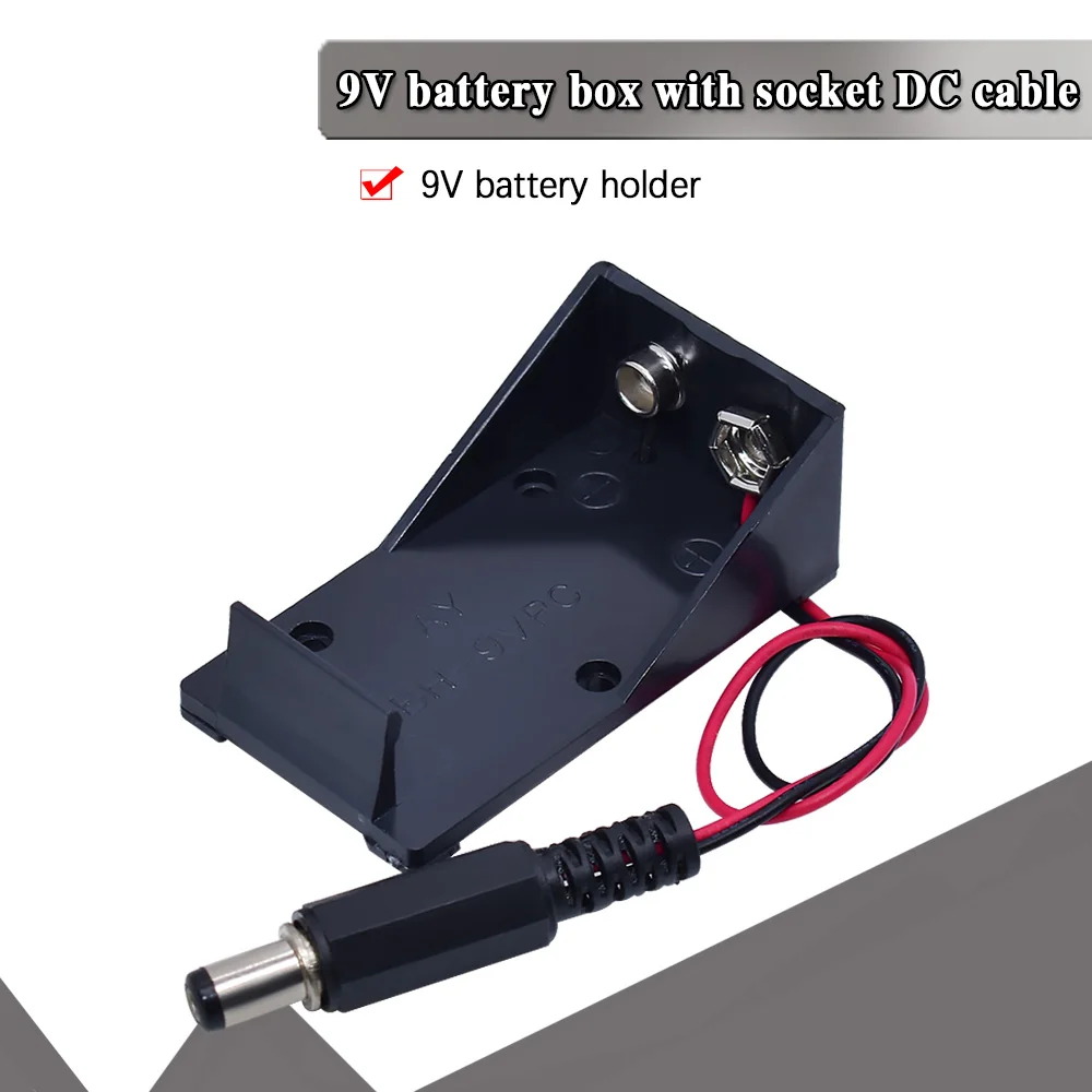 Pin 9V Kẹp Hộp Với Dây Dẫn Tự Làm DC Giao Diện