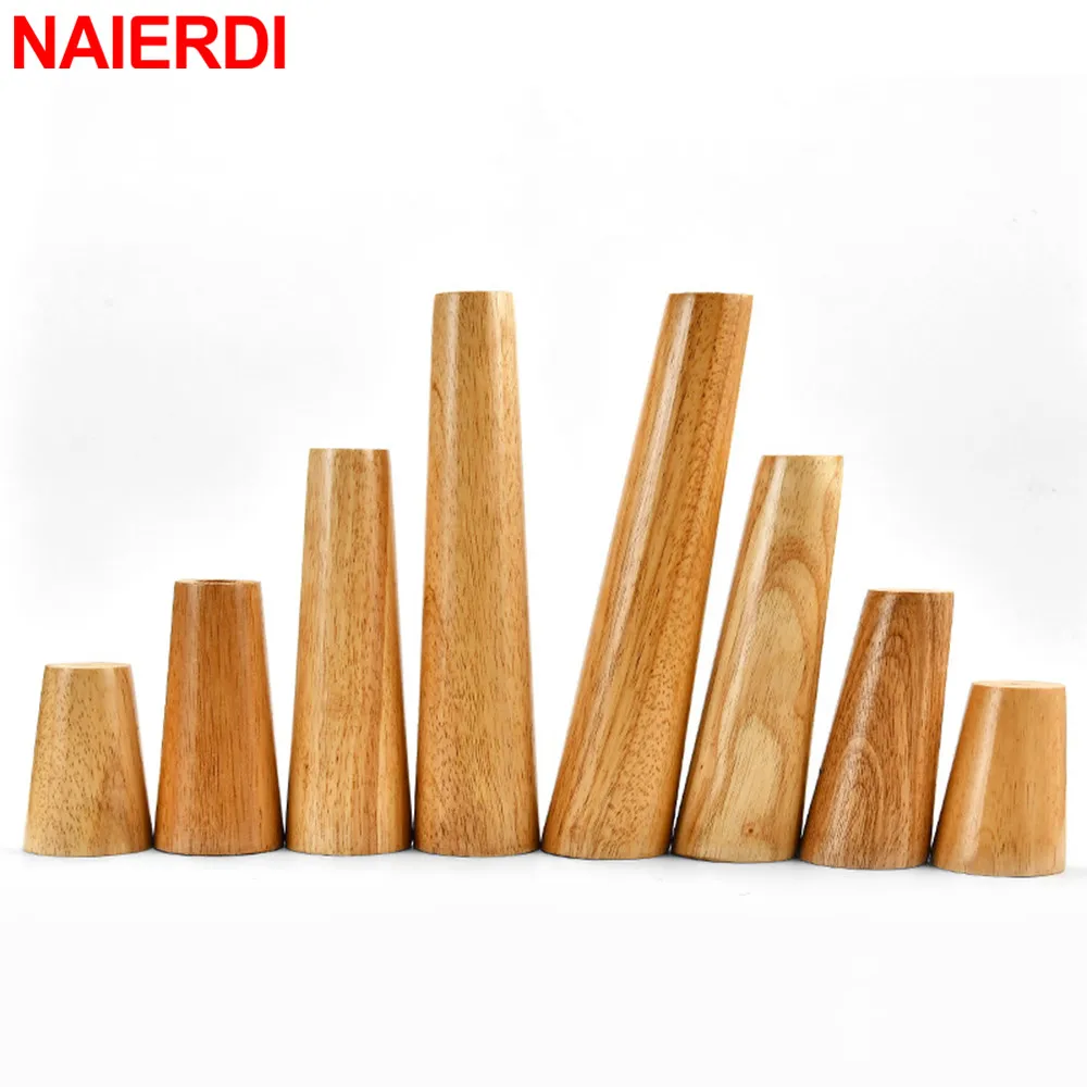 NAIERDI 8-60Cm Vòng Nội Thất Gỗ Chân Tự Nhiên Bằng Gỗ Chắc Chắn Thay Thế Bàn Feets Tủ Giường Sofa Chân Với đồng Hồ Tấm