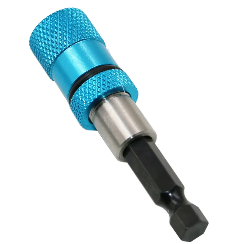 Màu xanh 1/4 Chuôi Lục Giác Máy Khoan Điện Từ Vít Giá Đỡ 60mm Dây Thép từ tính hạn chế điều chỉnh thanh nối dài