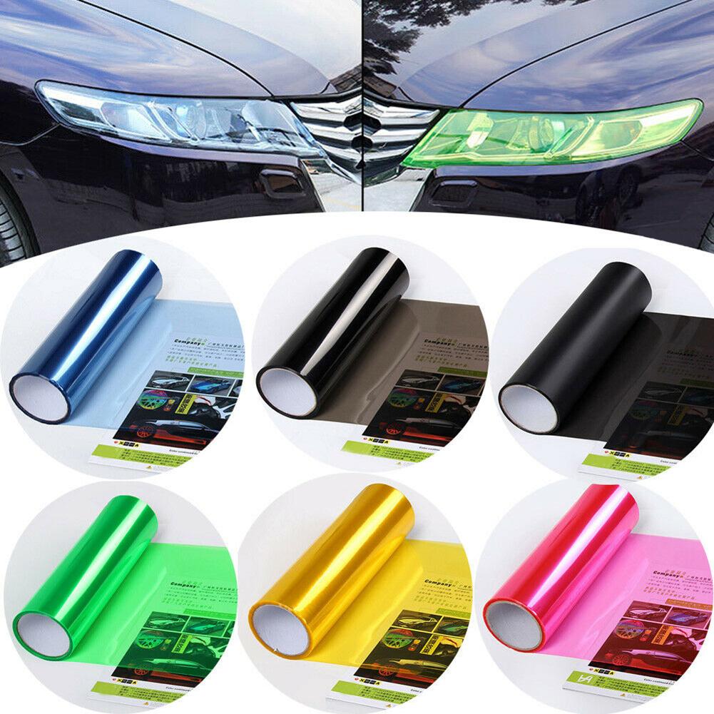 1 unidad de película adhesiva para luz de coche de 30x60 cm, lámpara antiniebla autoadhesiva, tono de luz trasera, película de Color de vinilo, 3 capas autoadhesivas