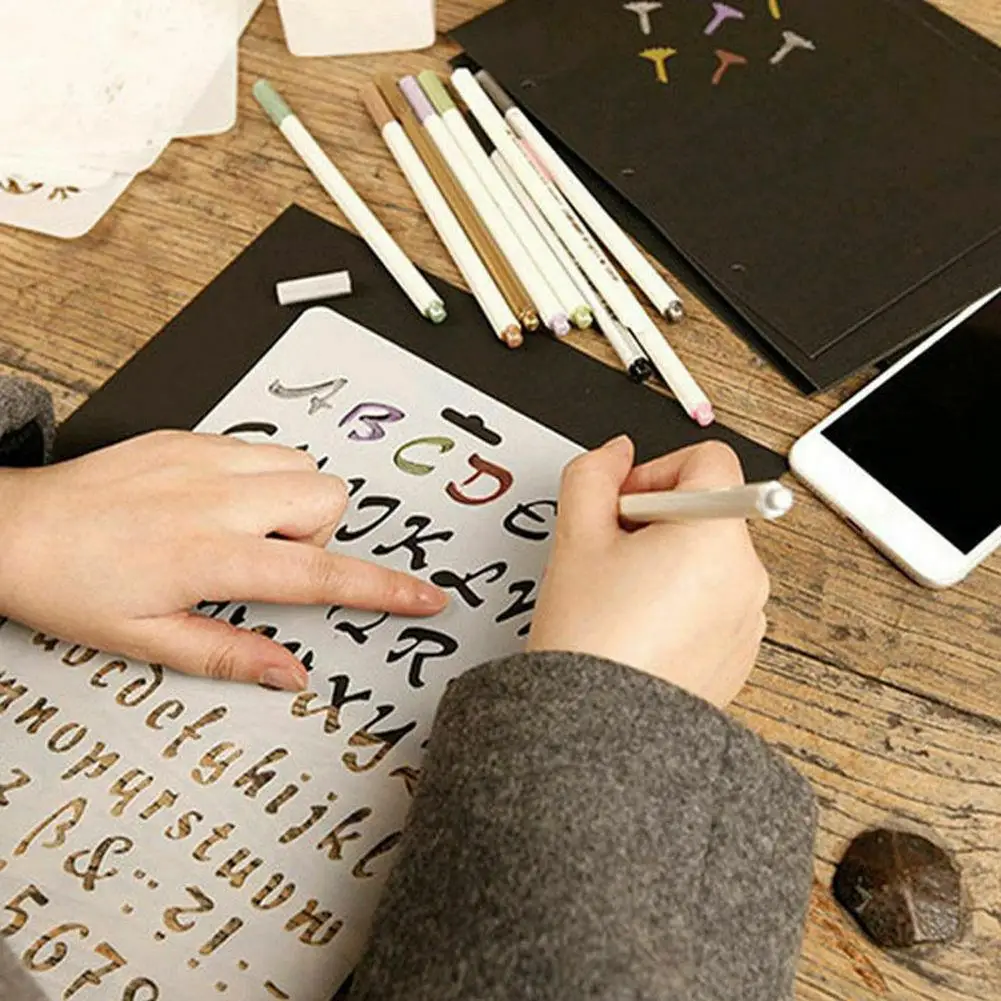 Những Người Cai Trị Bảng Chữ Cái Tiếng Anh Số Tự Làm Sổ Lưu Vẽ Bản Mẫu Đo Thước Stencil Văn Phòng Đồ Dùng Học Tập