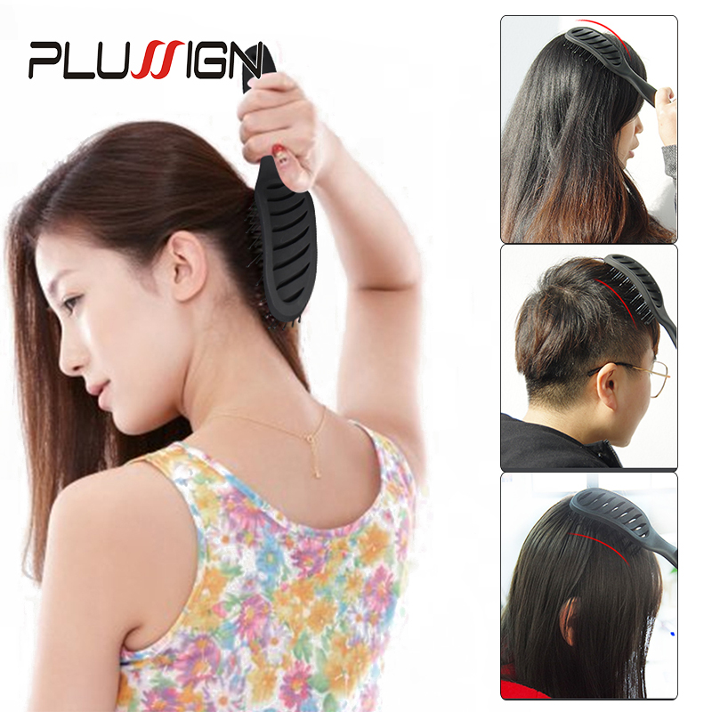 プロフェッショナル Plussign ポータブル旅行折りたたみヘアブラシコンパクトポケットヘアコーム双頭帯電防止コーム 4 色